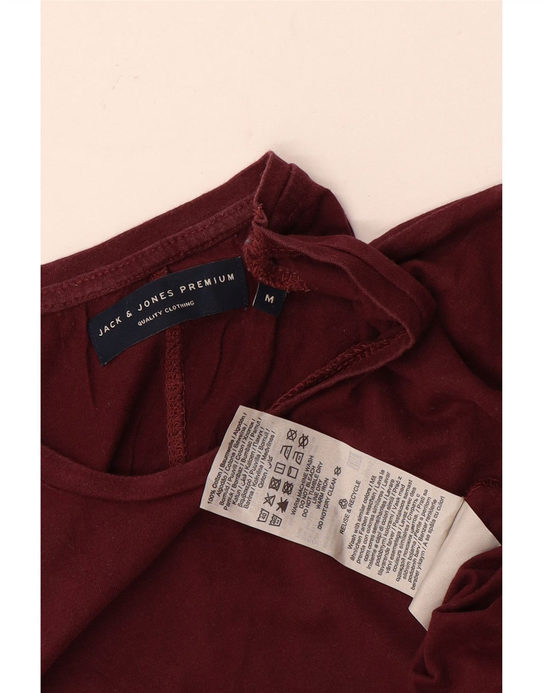 Camiseta masculina Jack & Jones Top médio algodão Borgonha