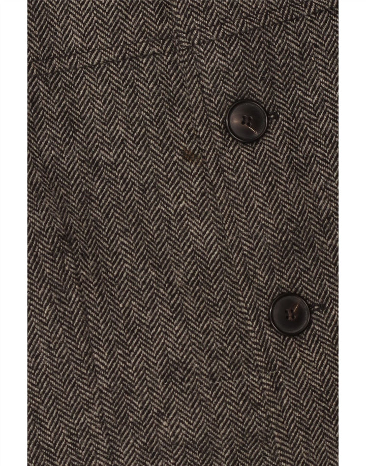 Sobretudo masculino Zara Longline Classic Fit UK 40 grande espinha de peixe cinza