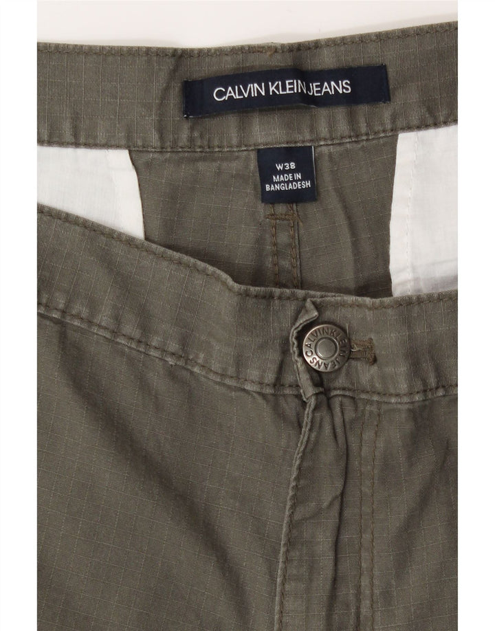 Shorts cargo masculino Calvin Klein W38 XL algodão cáqui