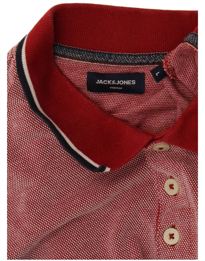 Camisa polo masculina JACK & JONES grande Borgonha