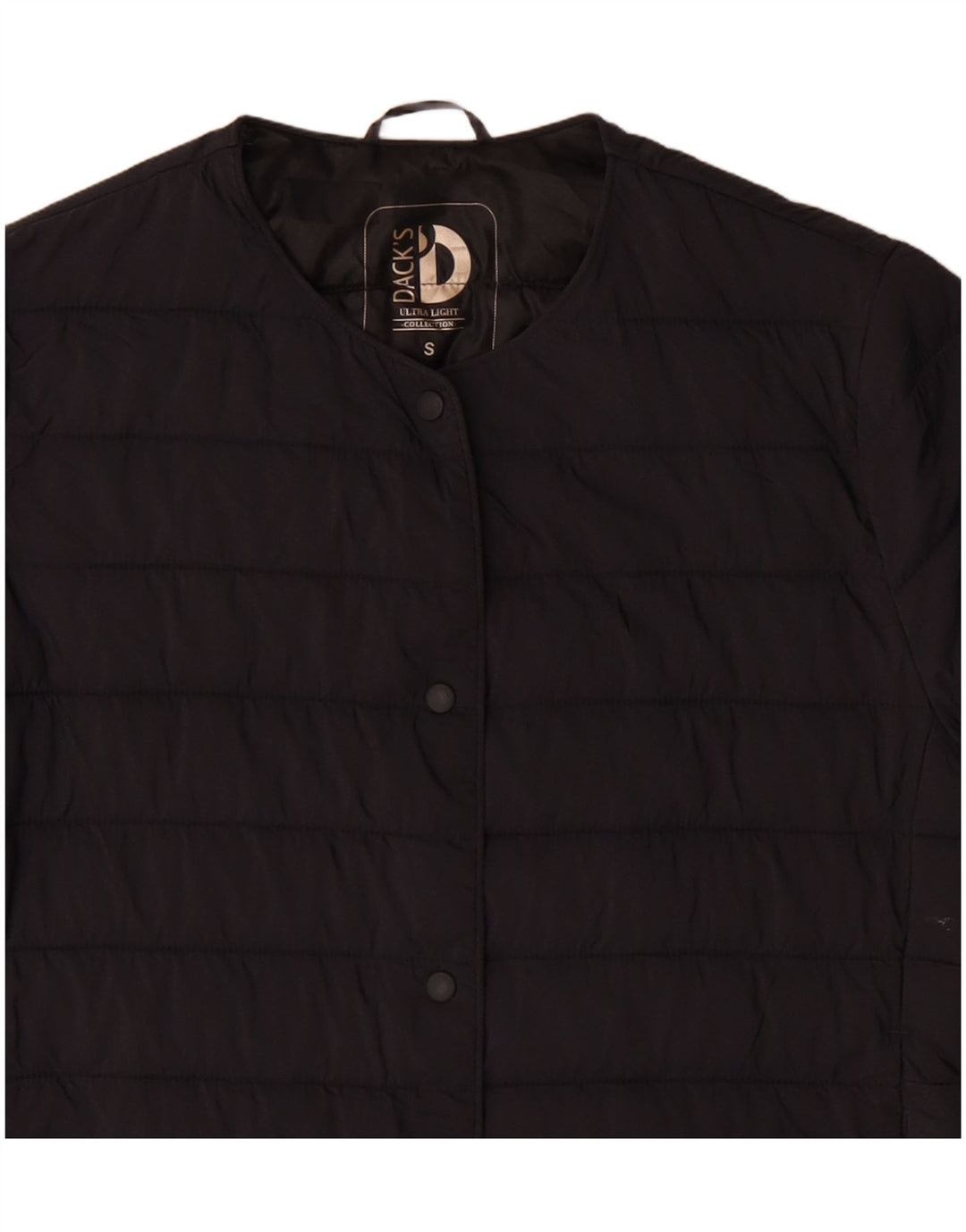 Jaqueta acolchoada feminina Dack's UK 10 pequena azul marinho nylon