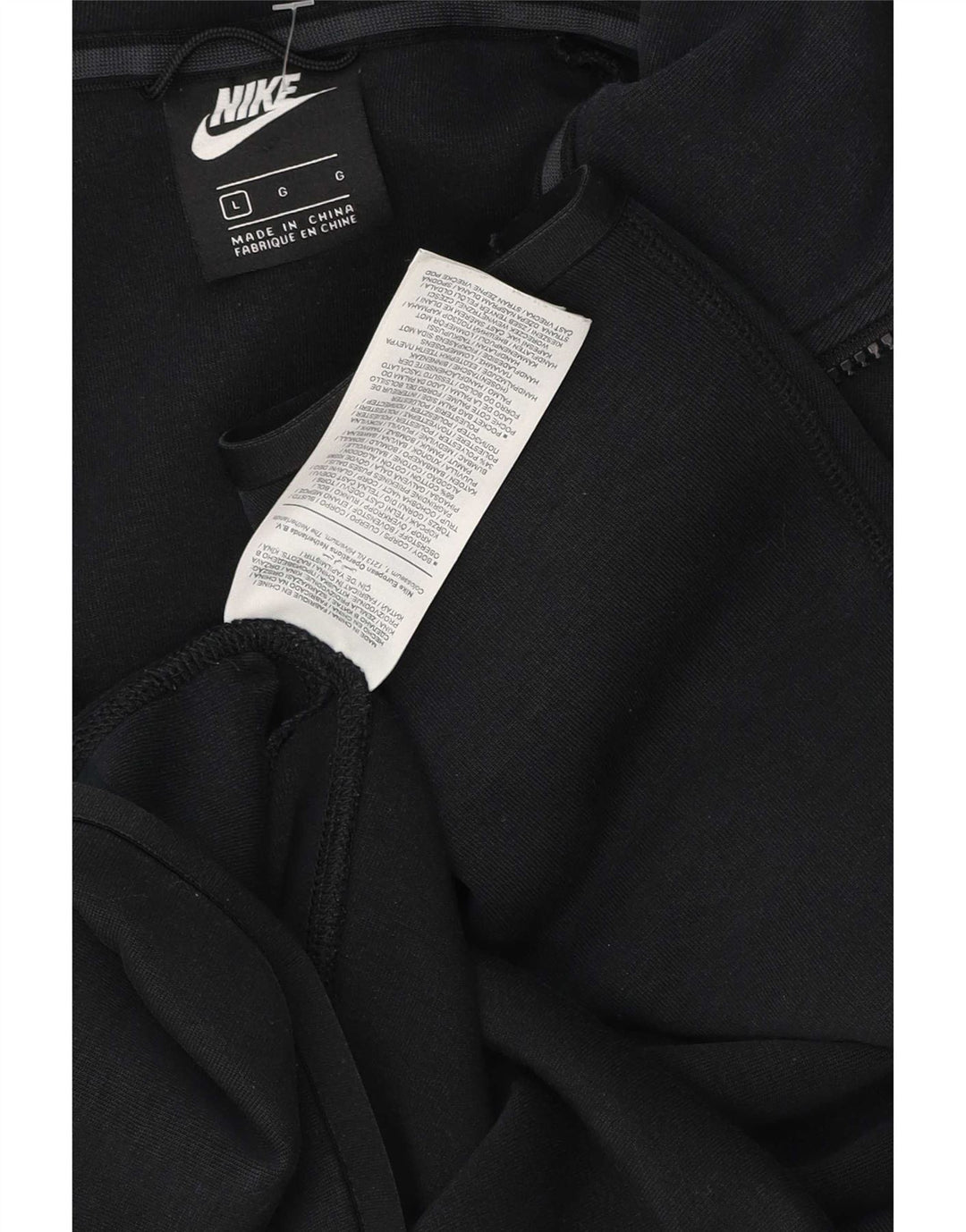 Suéter Nike masculino com capuz e zíper grande de algodão preto