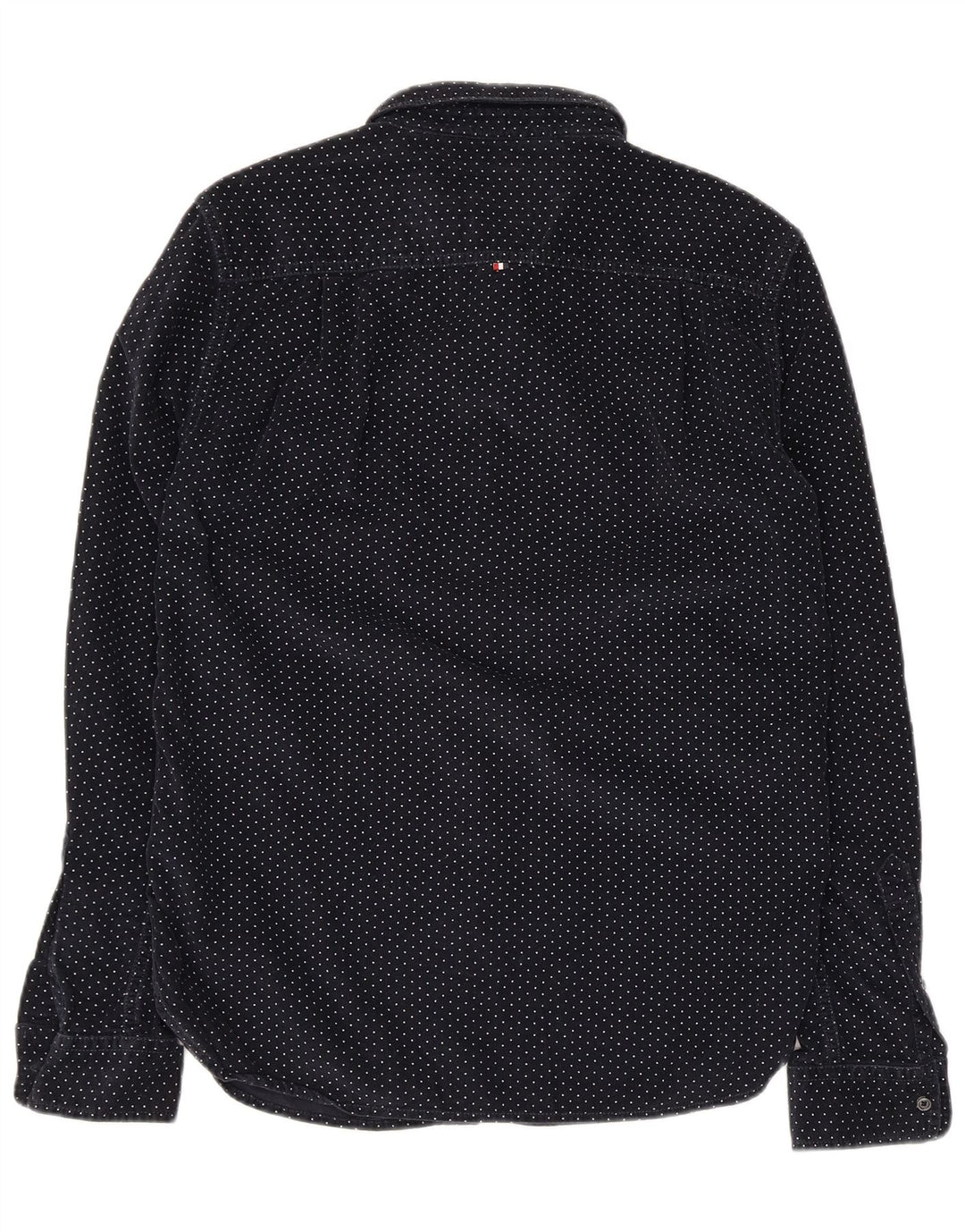 Camisa masculina Superdry de veludo cotelê médio azul marinho algodão manchado
