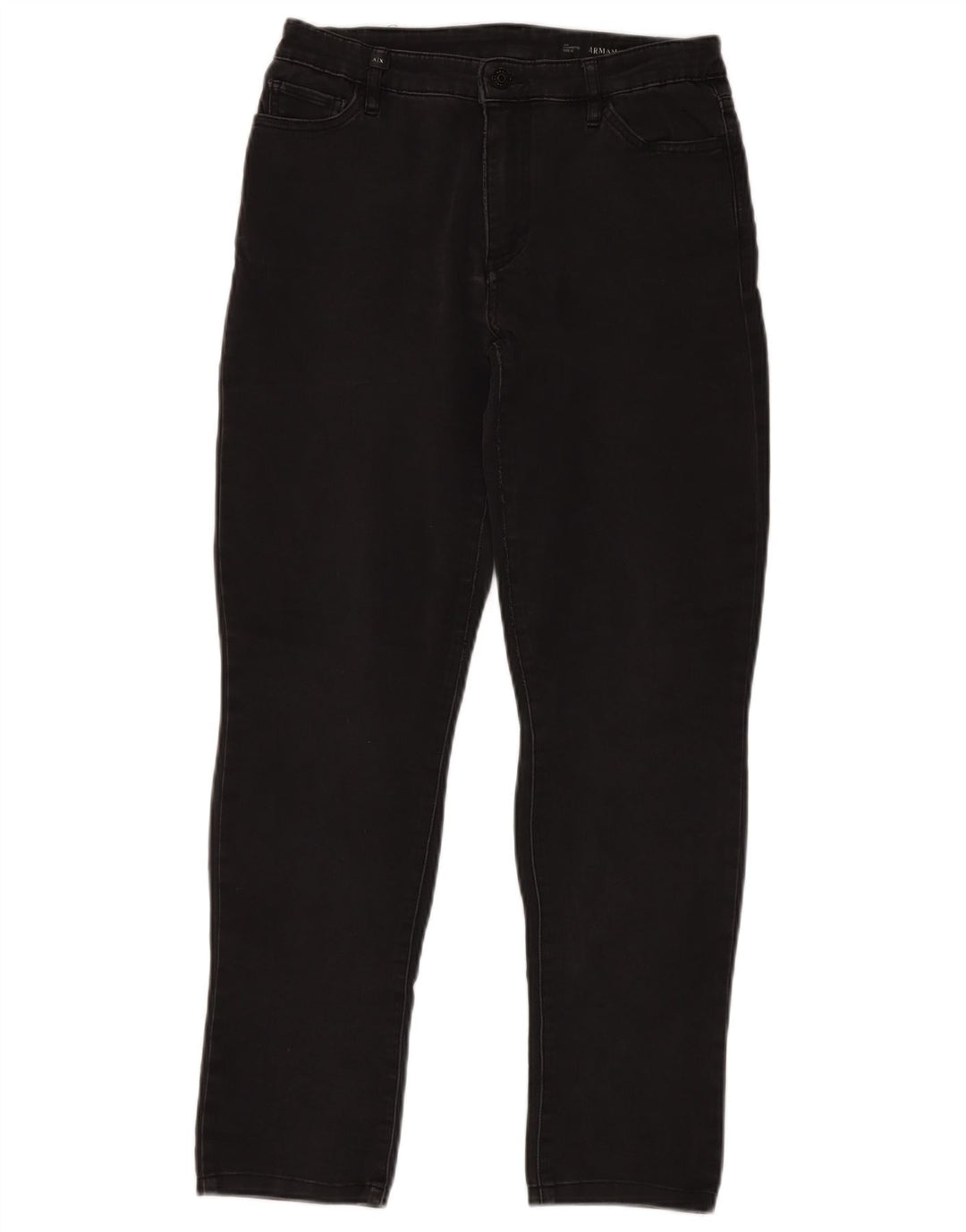Armani Exchange feminino J45 Slim Jeans W30 L28 algodão preto