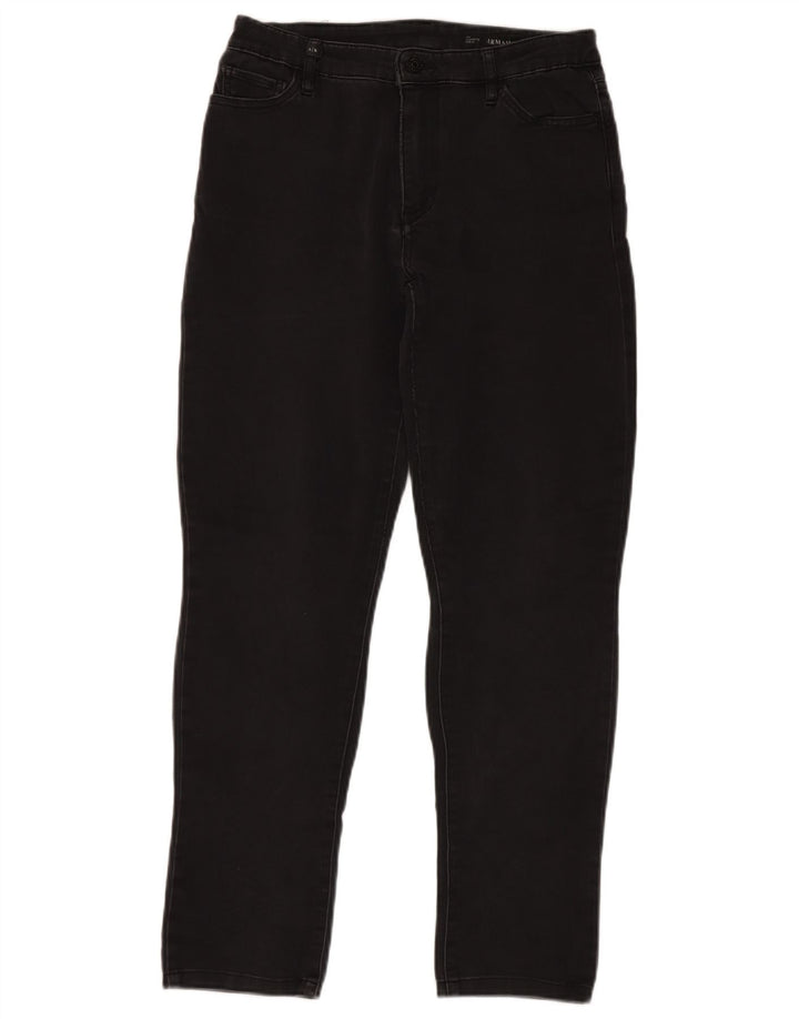 Armani Exchange feminino J45 Slim Jeans W30 L28 algodão preto