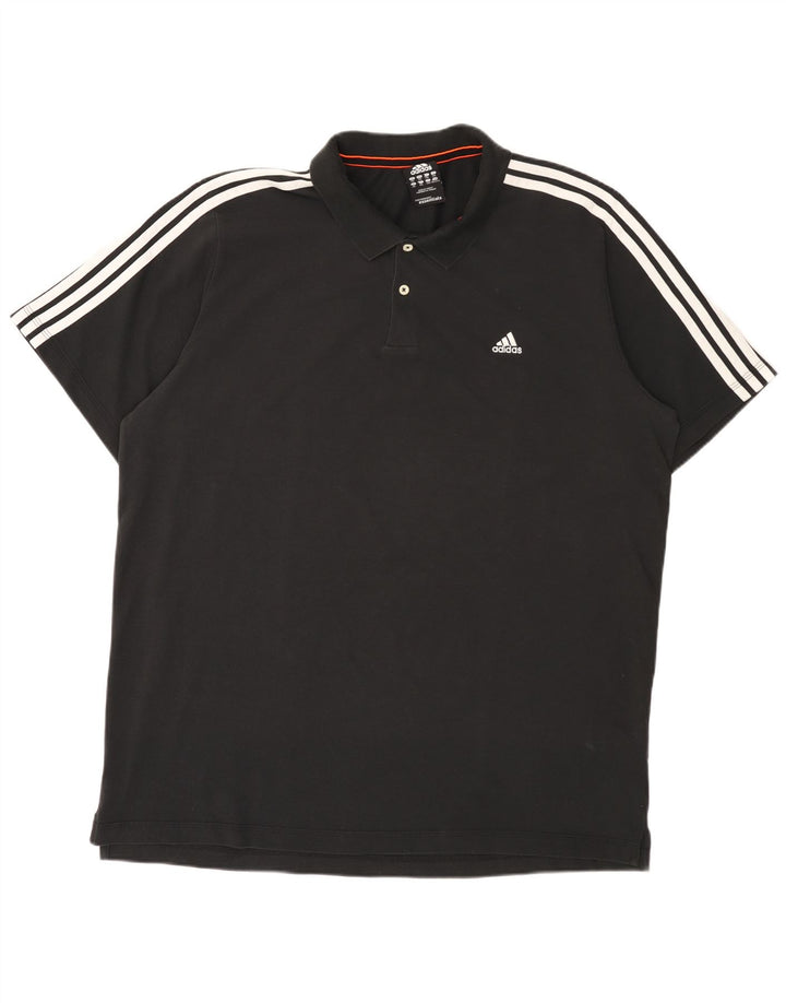 ADIDAS Mens Climalite Polo Shirt 2XL Algodão Preto