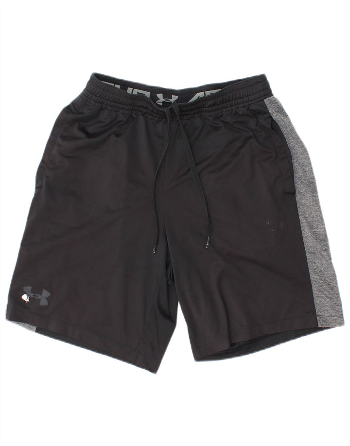 Shorts esportivo masculino Under Armour Heat Gear pequeno preto colorblock