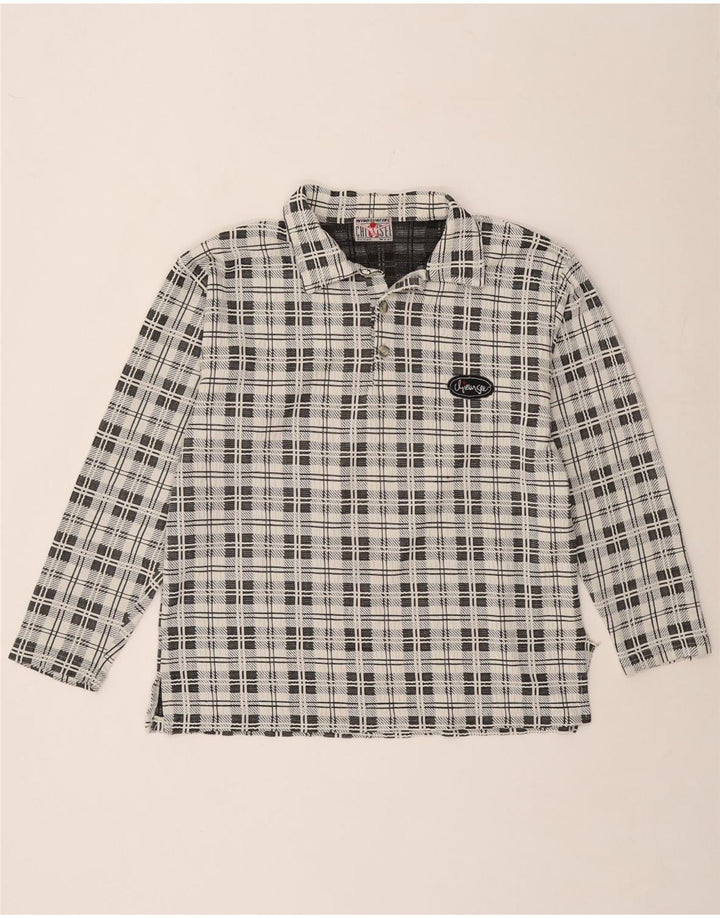 Camisa pulôver masculina de flanela CHIEMSEE média xadrez branca