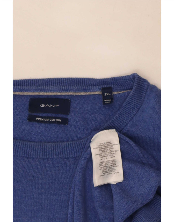 Suéter masculino Gant com gola redonda 2XL algodão azul