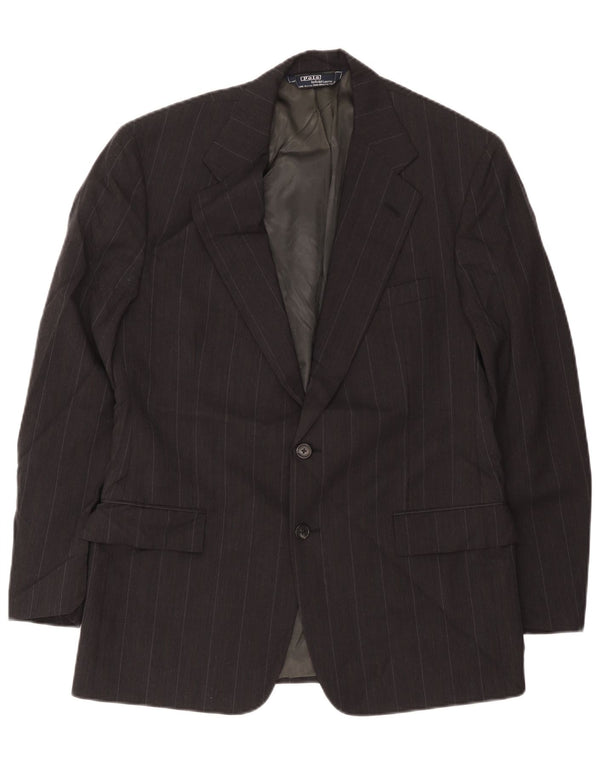 Jaqueta Blazer Masculina Polo Ralph Lauren com 2 Botões Reino Unido 38 Médio Preto Listrado