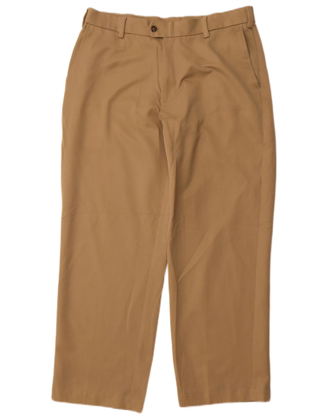 Calça masculina de terno reto IZOD W34 L30 poliéster bege