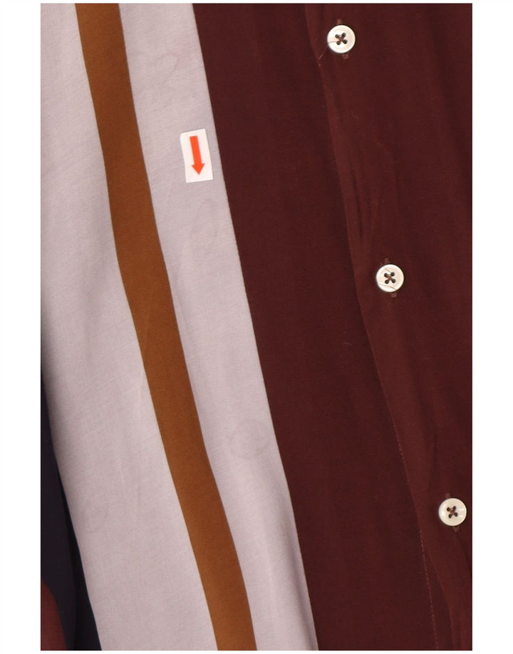 Camisa masculina ZARA com ajuste relaxado pequena listrada multicolorida