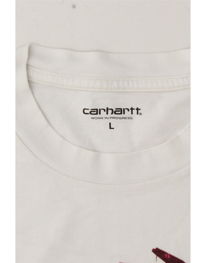 Camiseta masculina gráfica CARHARTT grande algodão branco