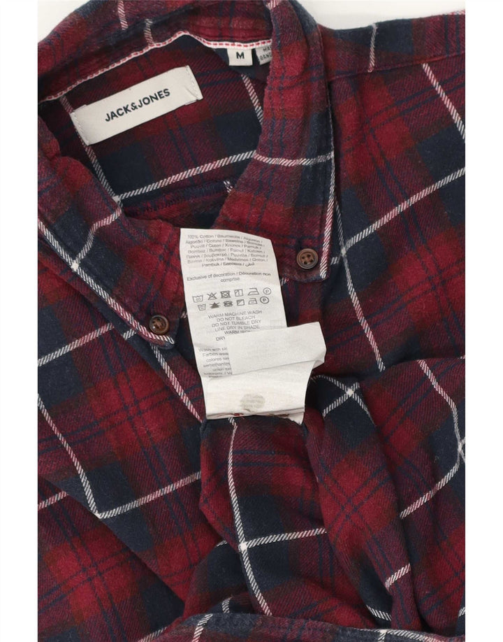 Camisa masculina de flanela Jack & Jones médio xadrez marrom algodão