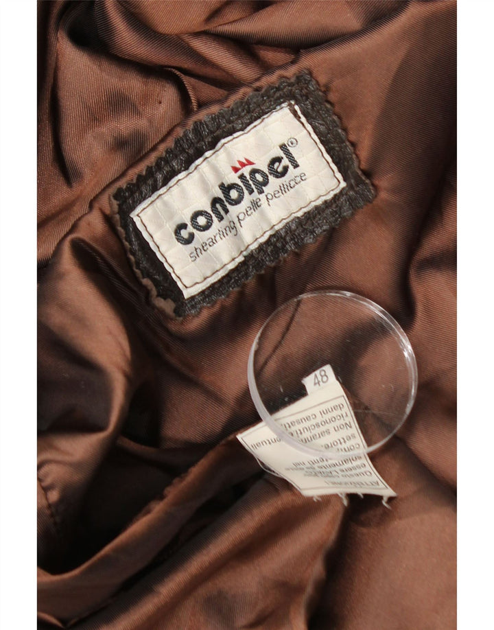 Casaco feminino de couro superdimensionado Conbipel IT 48 XL couro marrom