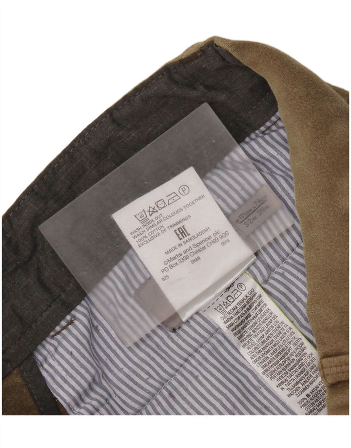 Calça Chino Regular Feminina Marks & Spencer W32 L29 Algodão Bege