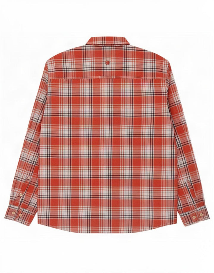Fat Face Mens Classic Fit Camisa XL Vermelho Xadrez Algodão