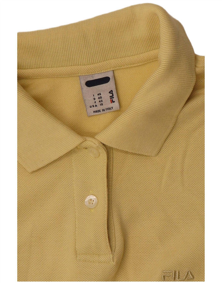 Camisa polo feminina Fila EUA 10 grande amarelo