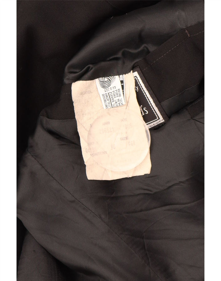 Jaqueta blazer masculina de 2 botões HUGO BOSS UE 56 3XL preta de lã nova