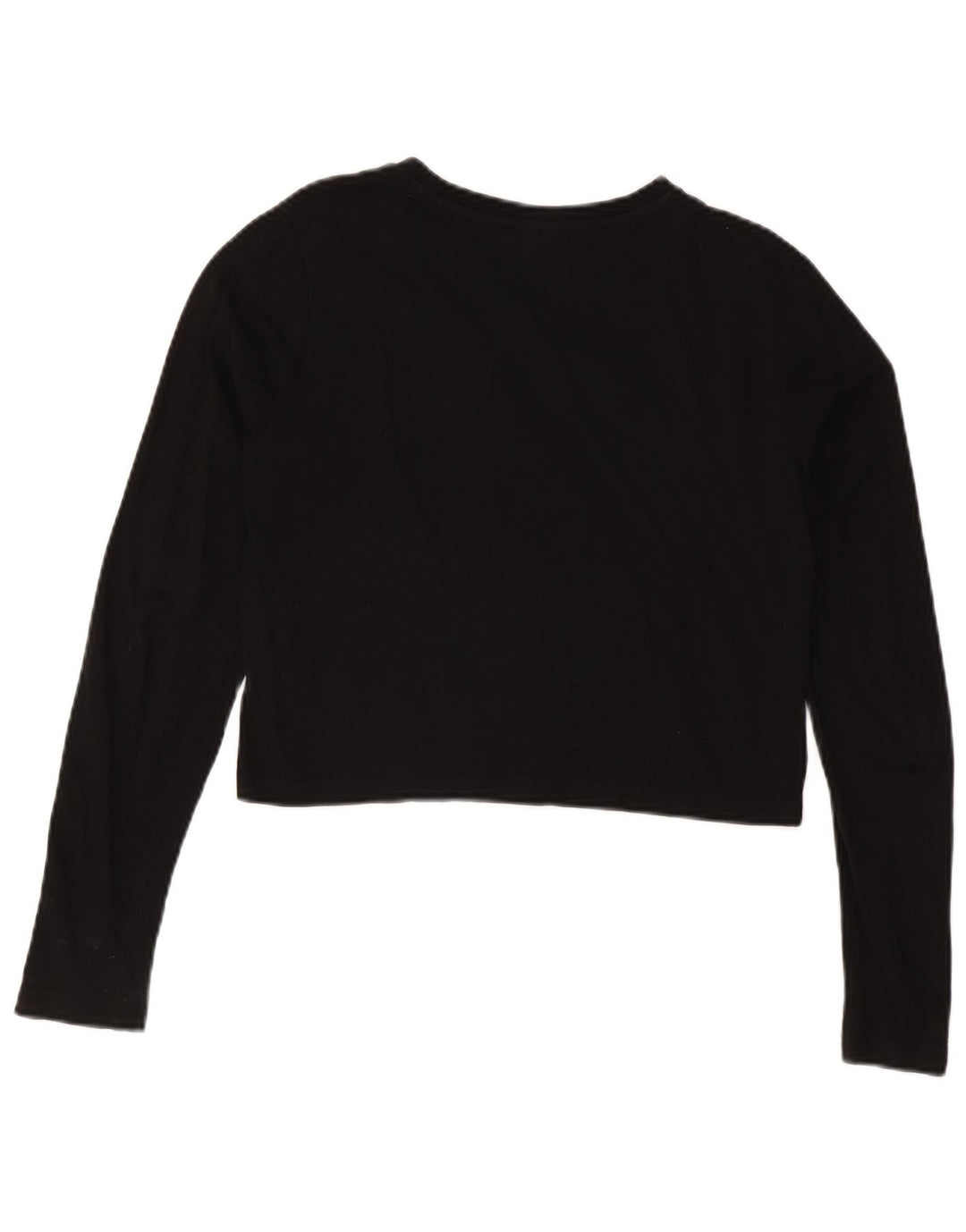 FILA Womens Crop Graphic Top Manga Longa Reino Unido 14 Médio Preto
