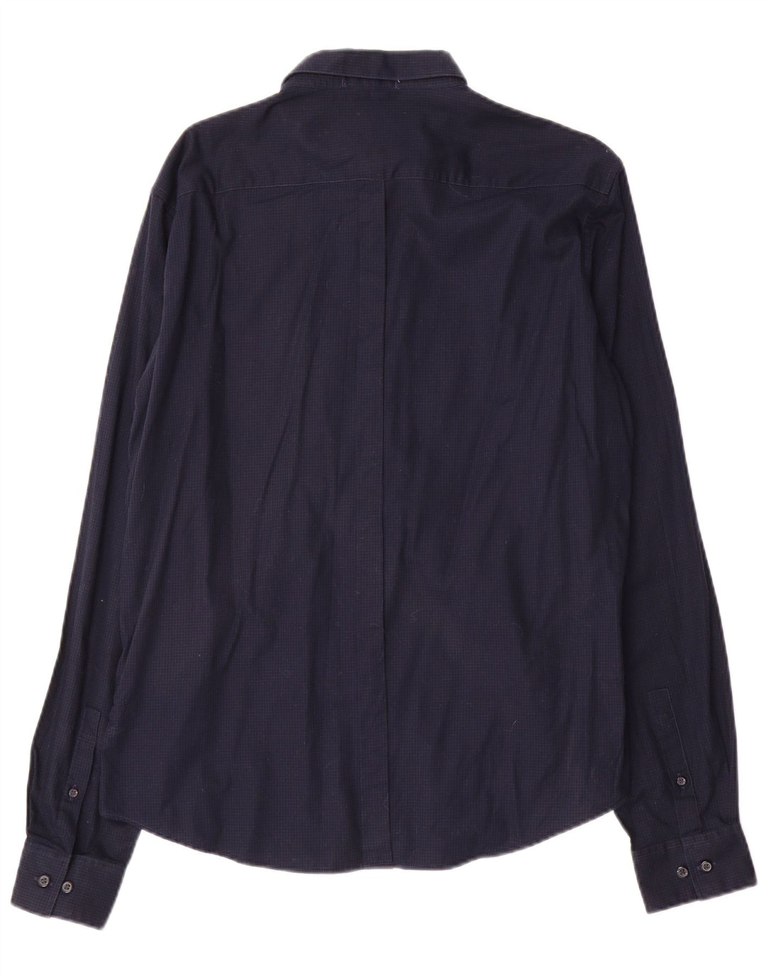Camisa masculina Dkny grande algodão guingão azul marinho
