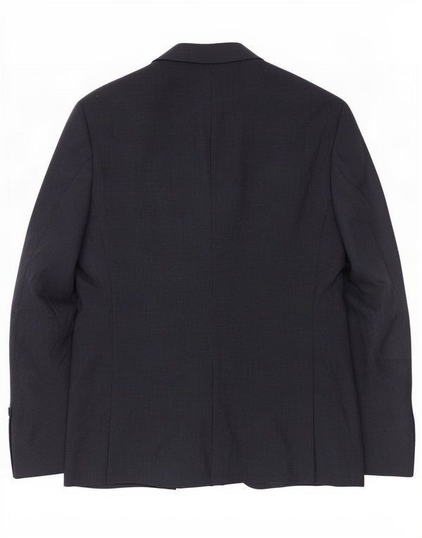 Jaqueta blazer masculina Zara com 2 botões UE 48 médio azul marinho Houndstooth
