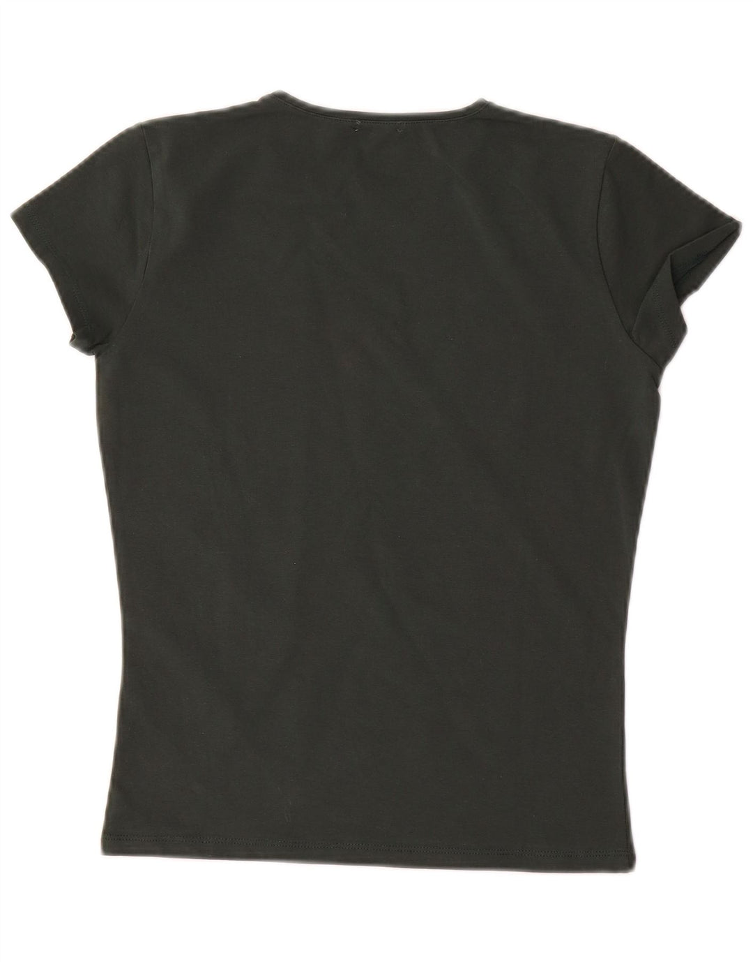 Camiseta feminina MASSIMO DUTTI UK 10 algodão verde pequeno