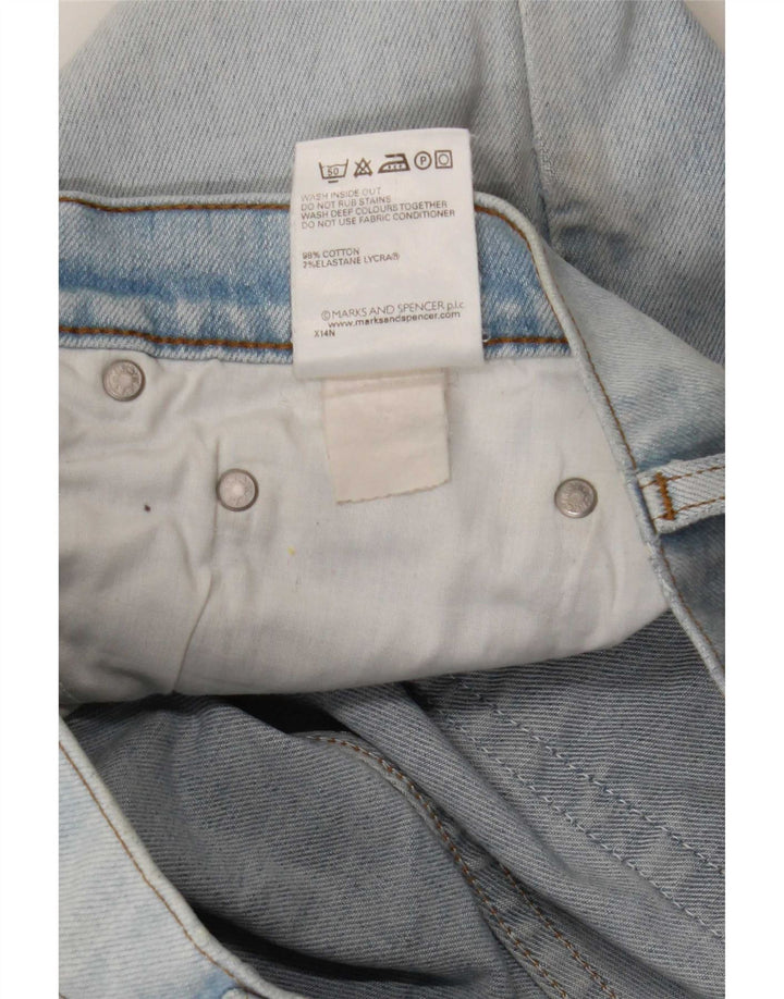 Jeans Marks & Spencer feminino de perna larga W34 L29 algodão azul