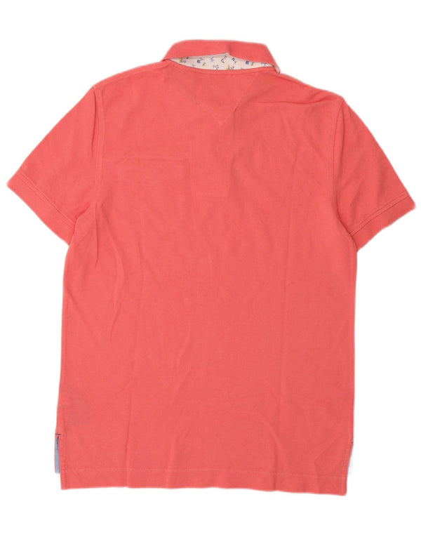 Camisa polo masculina Tommy Hilfiger pequena vermelha de algodão