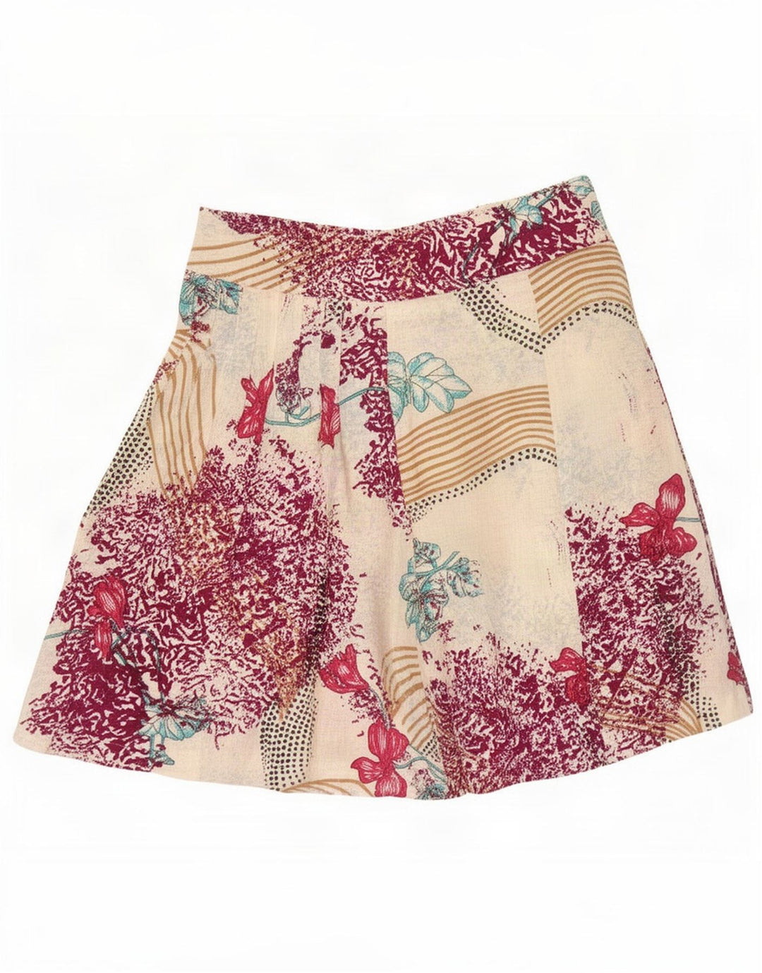Saia feminina Benetton A-Line W30 média floral multicolorida