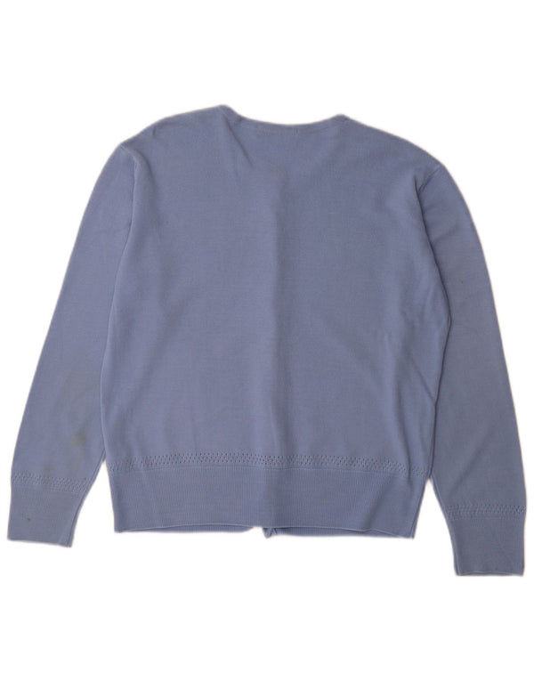 Suéter cardigã feminino Marks & Spencer UK 16 grande acrílico azul