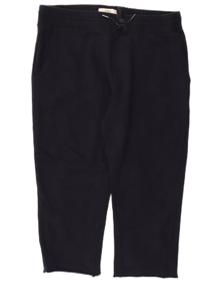 Calça de treino feminina Marks & Spencer UK 16 grande azul marinho