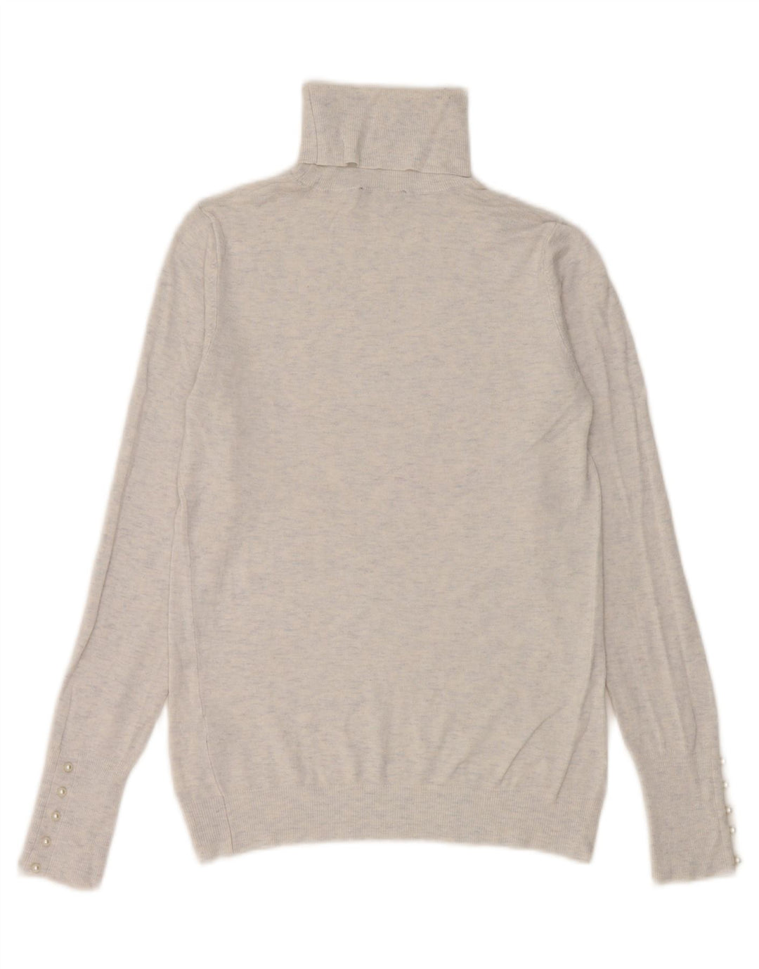 Suéter feminino Zara com gola redonda e viscose manchada branca média Reino Unido 12