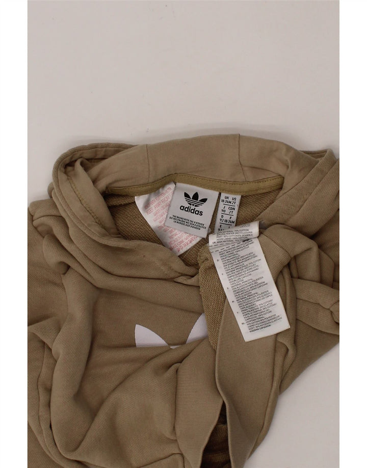Suéter com capuz gráfico ADIDAS para meninas 18-24 meses algodão bege