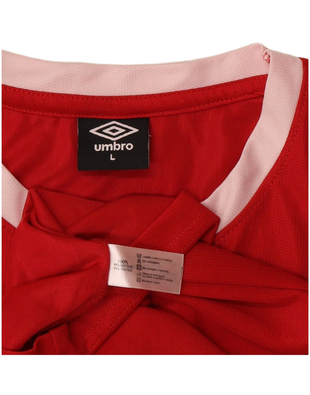 Camiseta feminina gráfica Umbro UK 16 grande poliéster vermelho