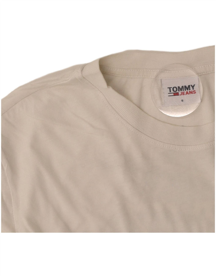 TOMMY HILFIGER Camiseta Feminina Crop Graphic Top UK 10 Pequeno Branco