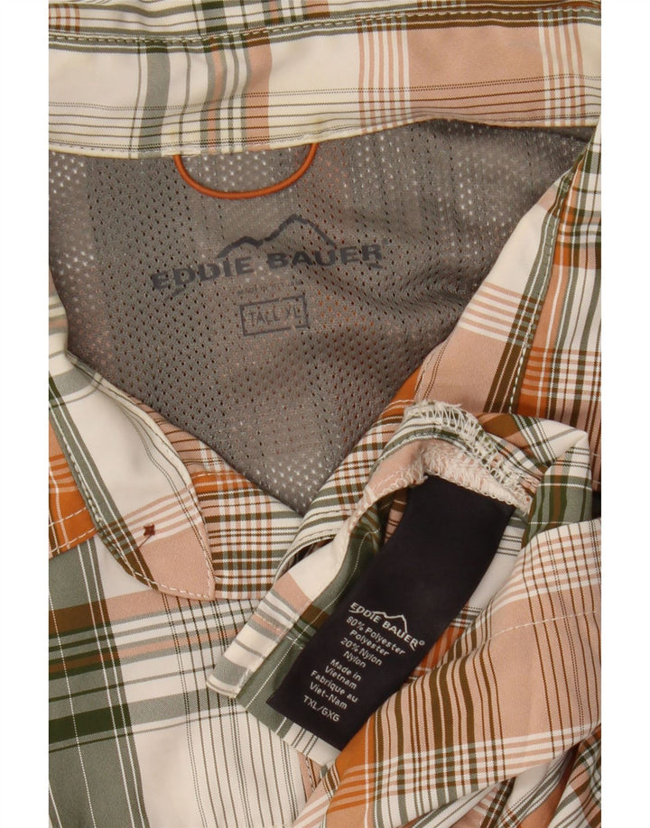 EDDIE BAUER Camisa masculina de manga curta XL poliéster xadrez multicolorido