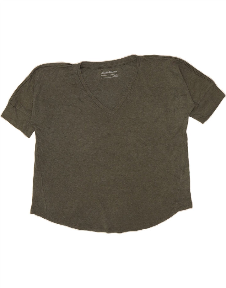 EDDIE BAUER Womens T-Shirt Top UK 16 Large Khaki Cotton Vintage Eddie Bauer and Second-Hand Eddie Bauer from Messina Hembry 