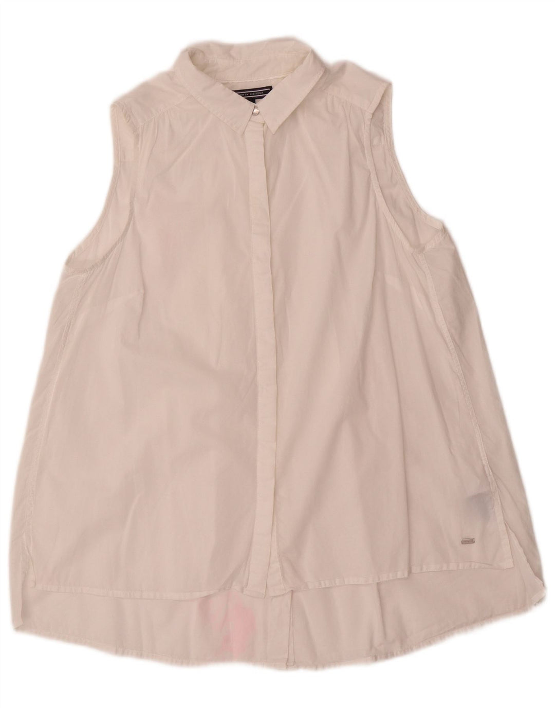 Blusa feminina sem mangas Tommy Hilfiger EUA 6 algodão branco médio