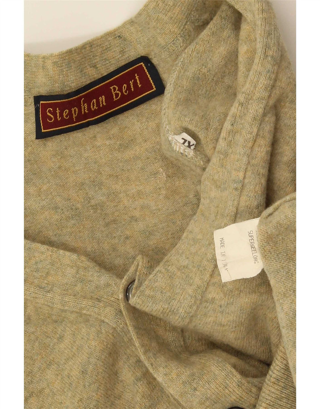 Suéter Cardigan Masculino Vintage XL Lã Verde