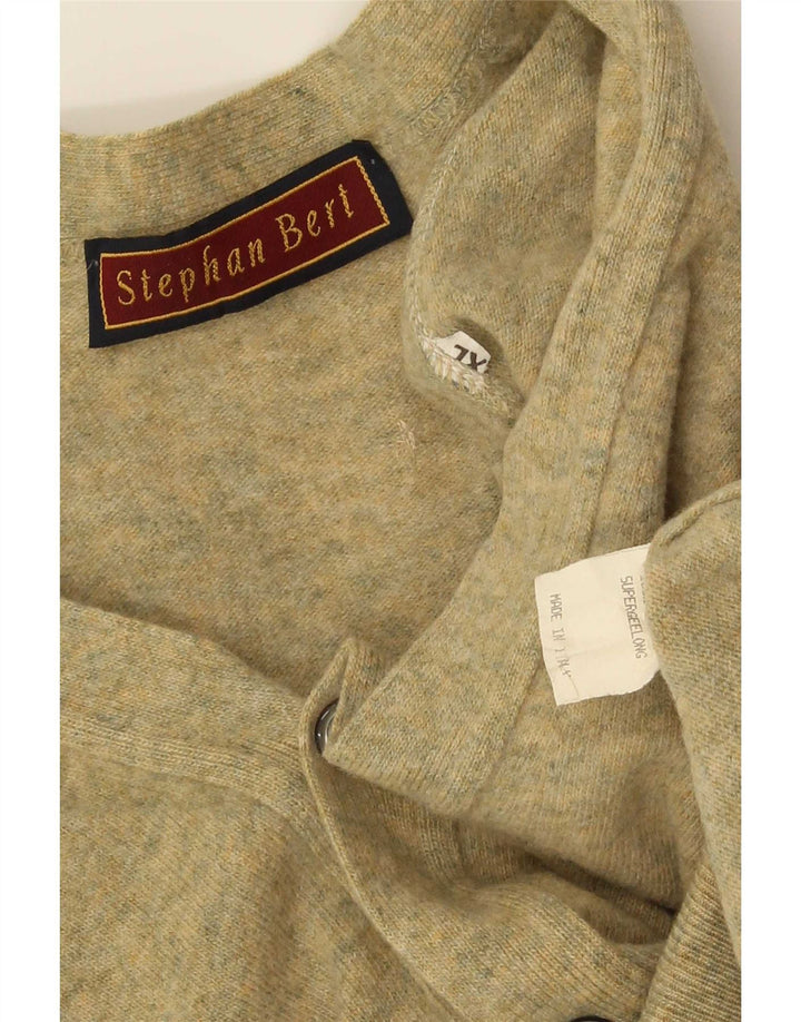 Suéter Cardigan Masculino Vintage XL Lã Verde