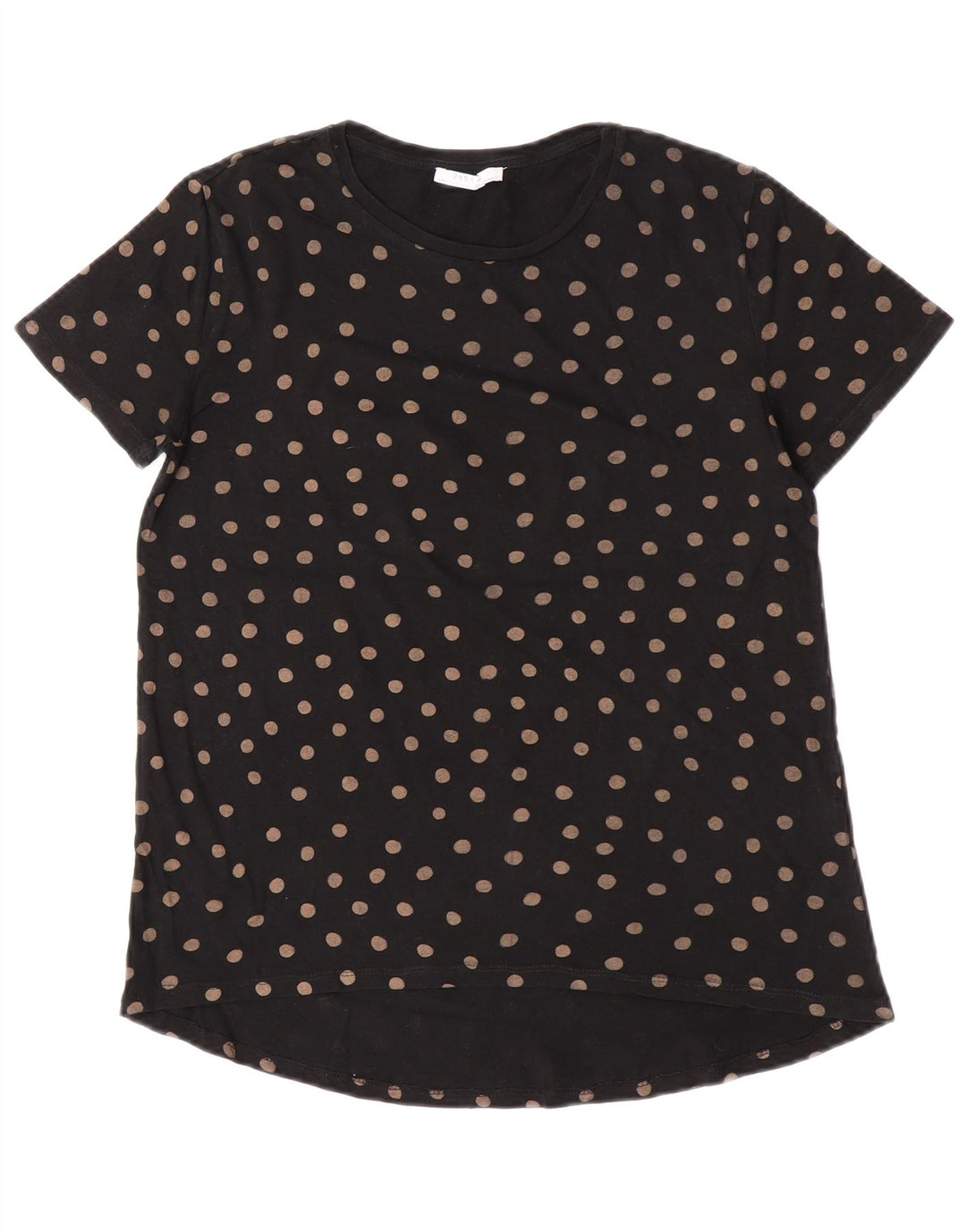Camiseta feminina Zara Top UK 10 pequenas bolinhas pretas