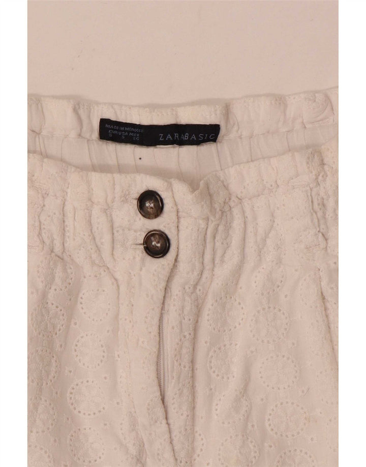Zara Shorts feminino casual pequeno W26 branco