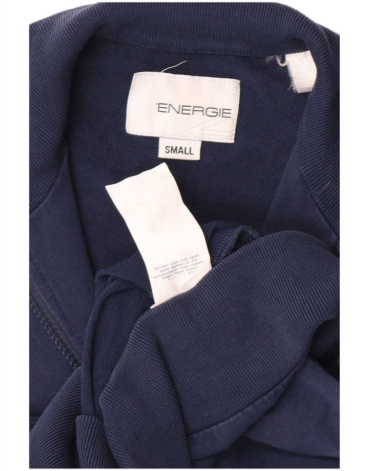 Energie Jaqueta masculina de agasalho pequeno algodão colorblock azul marinho