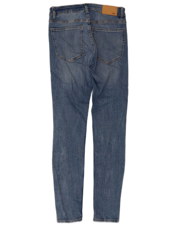 Calça jeans skinny feminina Zara cintura alta EU 36 XS W26 L29 azul algodão