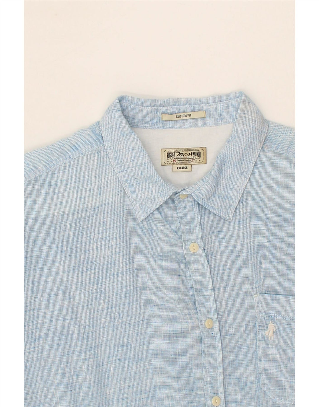 Camisa masculina MARLBORO CLASSICS Custom Fit 2XL Linho Azul