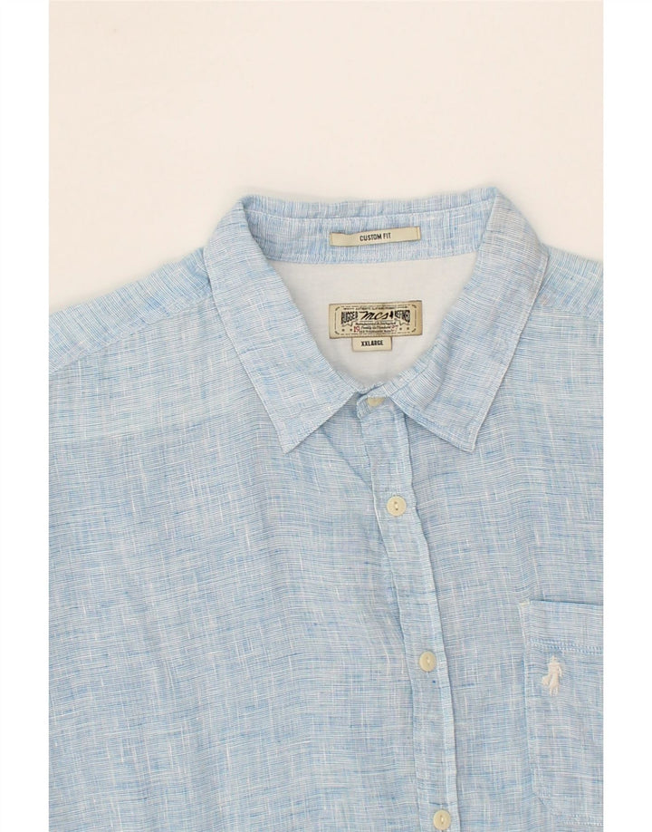 Camisa masculina MARLBORO CLASSICS Custom Fit 2XL Linho Azul