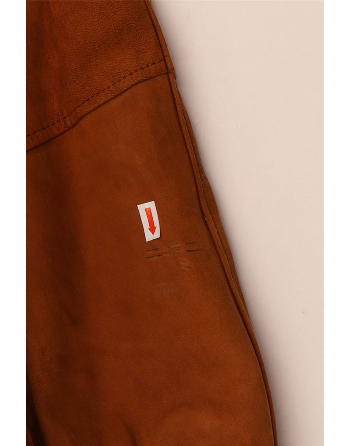 Jaqueta masculina vintage de camurça UK 42 XL couro marrom