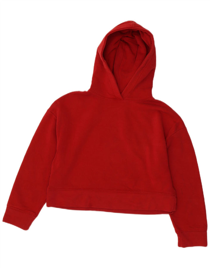 Suéter com capuz feminino ZARA Reino Unido 14 algodão vermelho médio