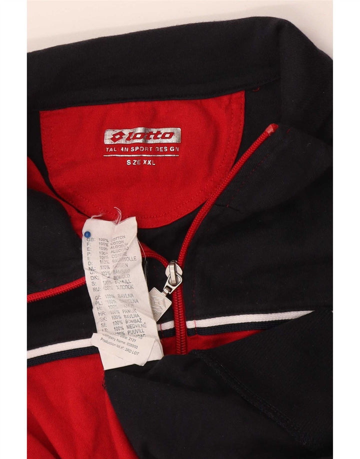 Lotto Mens Treino Top Jaqueta 2XL Algodão Colorblock Vermelho